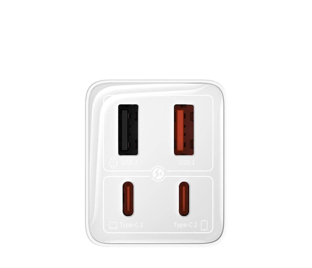 Baseus Ładowarka sieciowa GaN6 Pro, 2xUSB-C , 2xUSB, 65W (biała) - 1310917 - zdjęcie 3